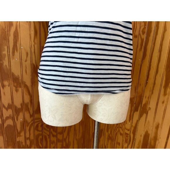 We The Free People T-Shirt Pullover Top Knit Short Sleeve Blue Striped Size M - Picture 2 of 9